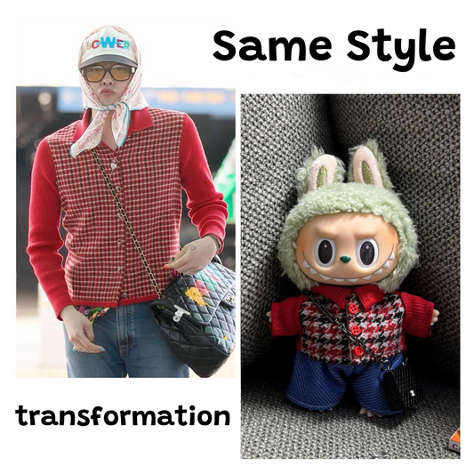 【Doll Clothes Only】Celebrity Style Labubu Clothing 3-Piece Set