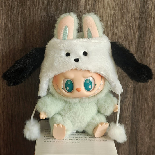 【Doll Clothes Only】Dog Headgear Labubu Clothing 2-Piece Set