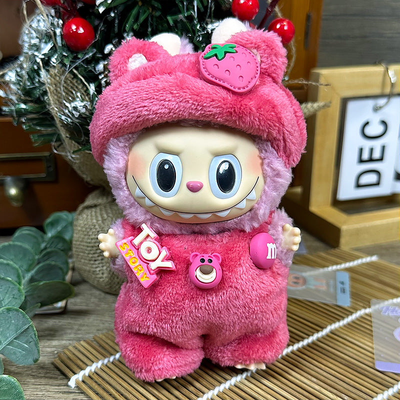 【Doll Clothes Only】Small Strawberries Labubu Clothing 2-Piece Set