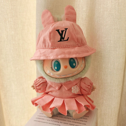 【Doll Clothes Only】 Orange Suit Labubu Clothing 2-Piece Set