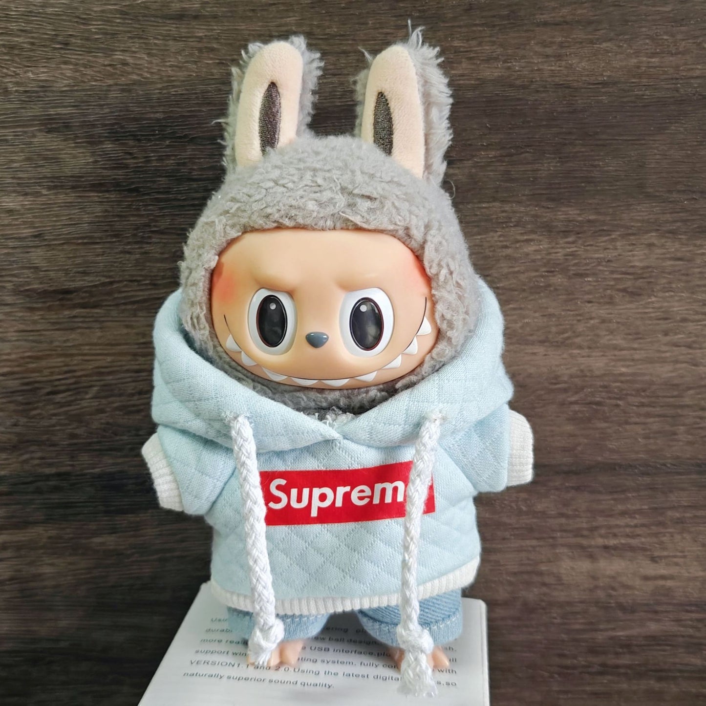 【Doll Clothes Only】Blue Sweatshirt Set Labubu Clothing 2-Piece Set