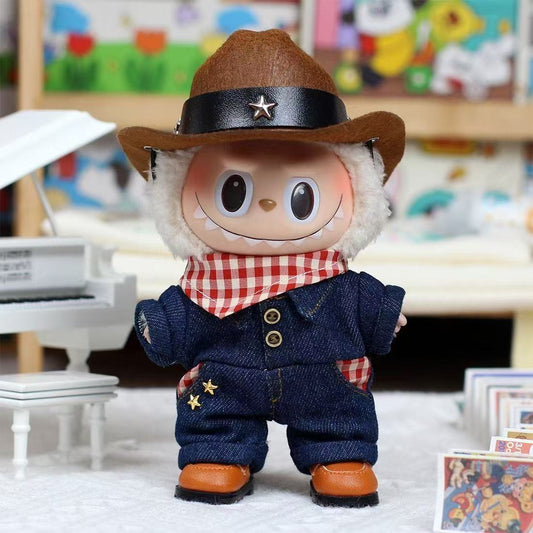 【Doll Clothes Only】Western Cowboys Labubu Clothing 5-Piece Set