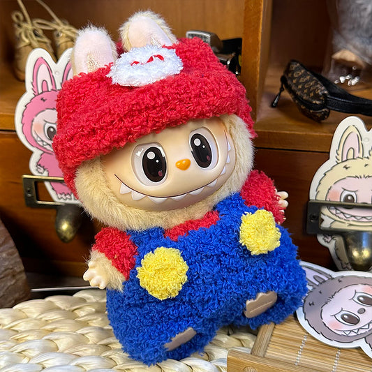 【Doll Clothes Only】Mario Labubu Clothing 3-Piece Set