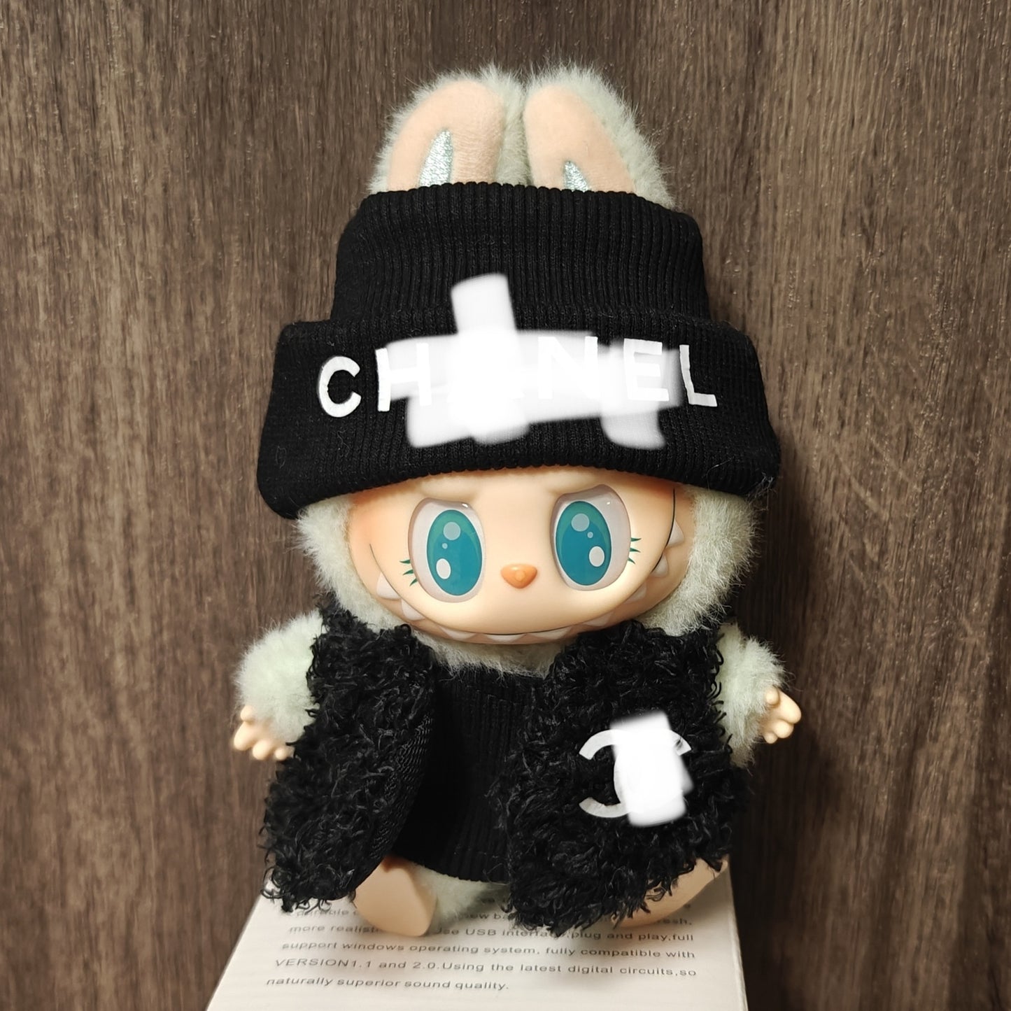 【Doll Clothes Only】 Black Hat Labubu Clothing 2-Piece Set