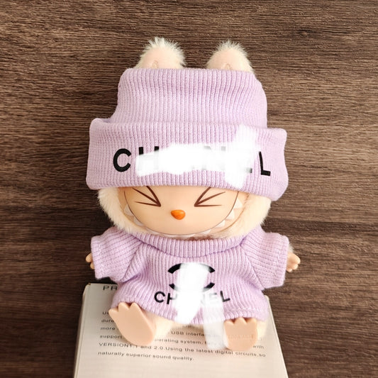 【Doll Clothes Only】Playful Pink Labubu Clothing 2-Piece Set