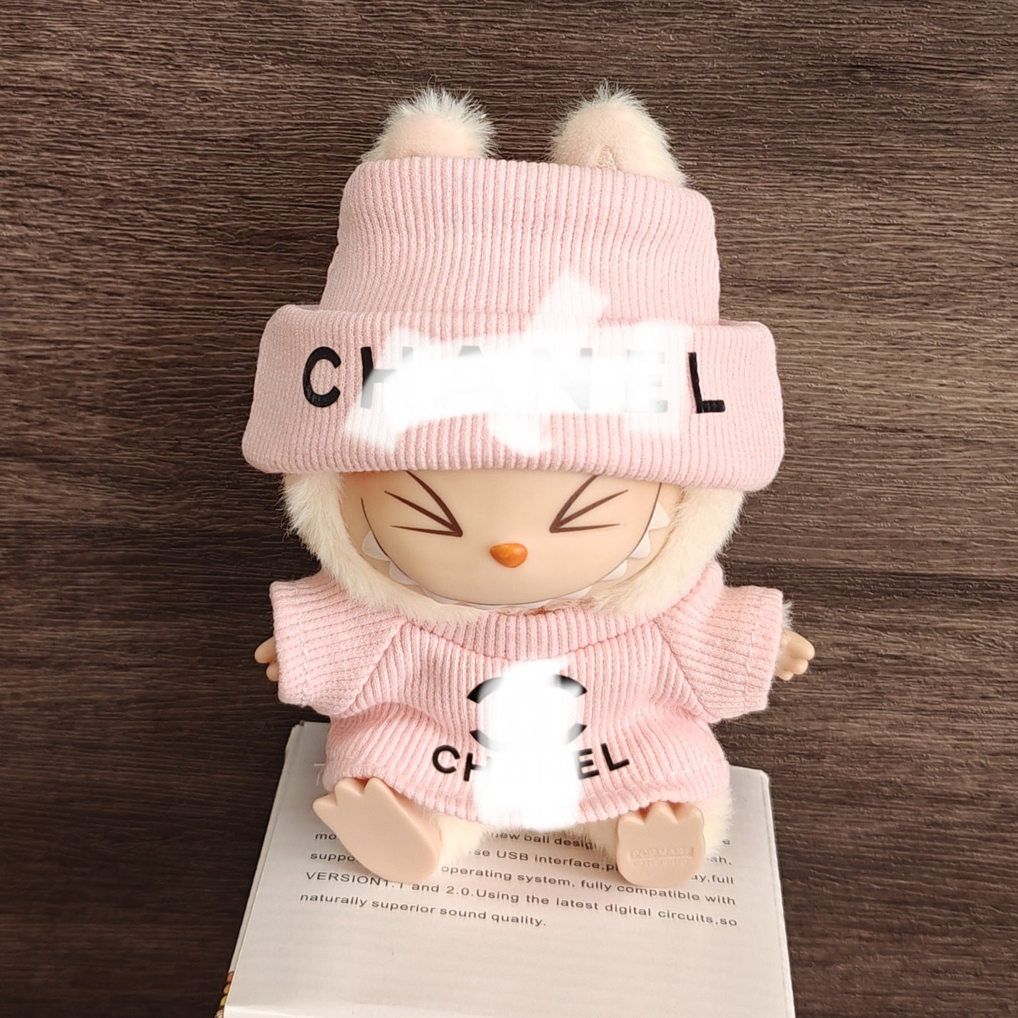 【Doll Clothes Only】Cute Pink Labubu Clothing 2-Piece Set