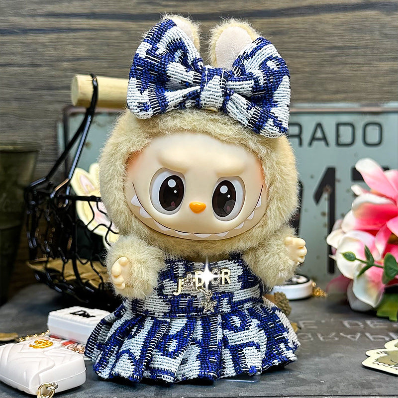 【Doll Clothes Only】Blue Dress Labubu Clothing 2-Piece Set