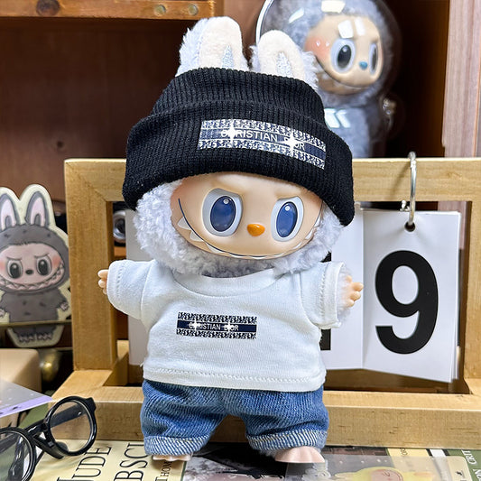 【Doll Clothes Only】Black&White Suit Labubu Clothing 3-Piece Set