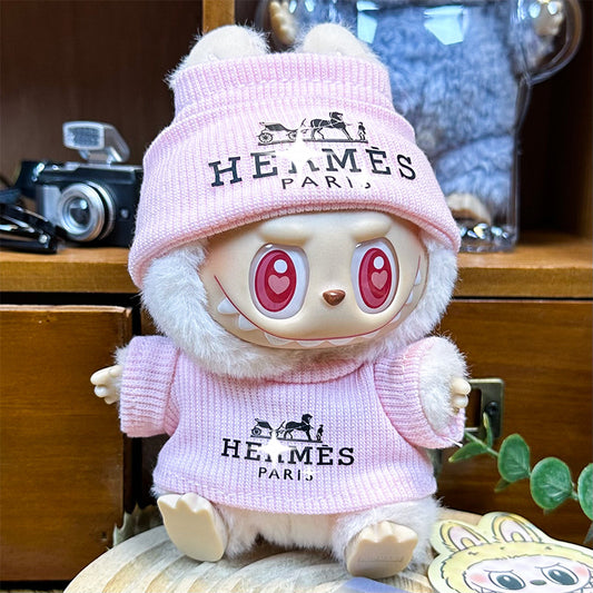 【Doll Clothes Only】 Pink Fashion Suit Labubu Clothing 2-Piece Set