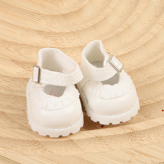 Small White Leather Shoes With Lace