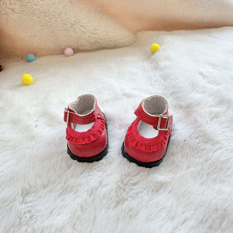 Small Red Leather Shoes With Lace