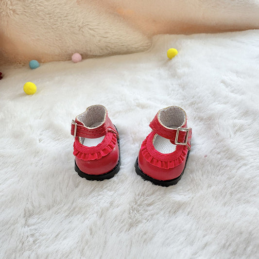 Small Red Leather Shoes With Lace