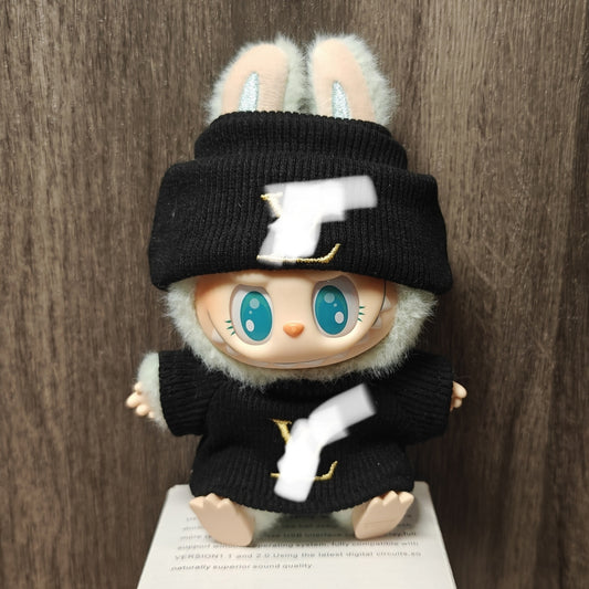 【Doll Clothes Only】Warming Black Suit Labubu Clothing 2-Piece Set