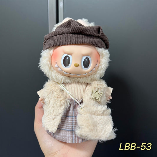 【Doll Clothes Only】Fluffy Warm Labubu Clothing 4-Piece Set