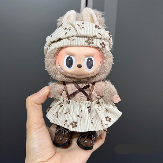 【Doll Clothes Only】Flower Skirt Labubu Clothing 4-Piece Set