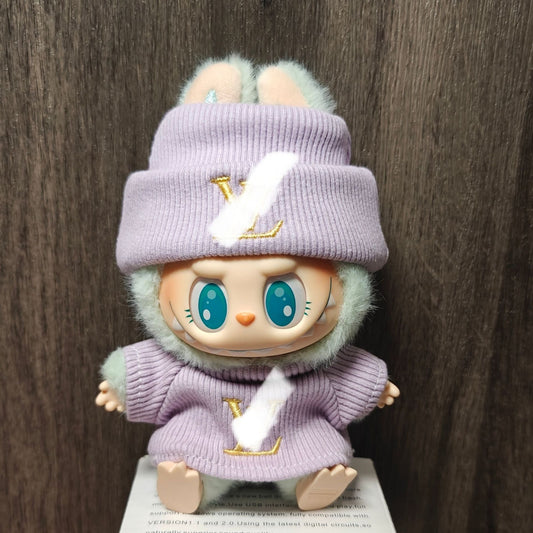 【Doll Clothes Only】Charming Purple Labubu Clothing 2-Piece Set