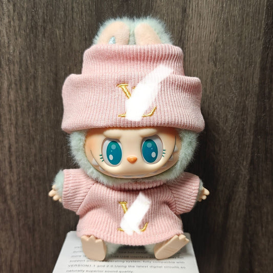 【Doll Clothes Only】Pink Love Labubu Clothing 2-Piece Set