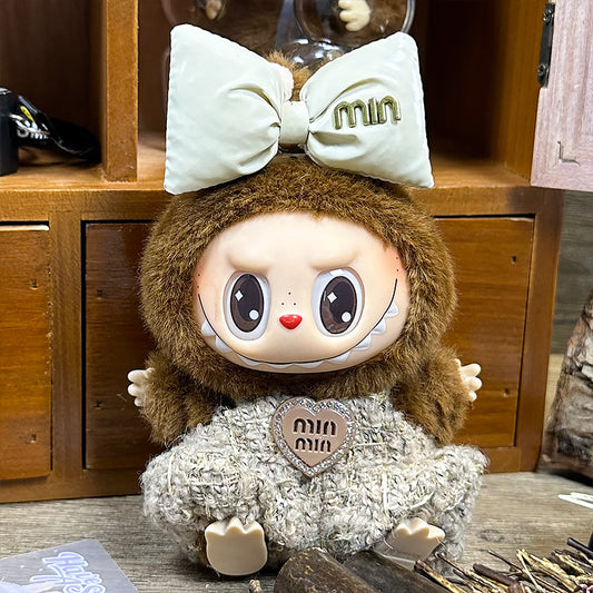 【Doll Clothes Only】Cute Fluffy Labubu Clothing 2-Piece Set