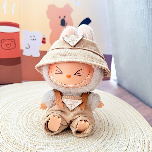 【Doll Clothes Only】Brown Cool Labubu Clothing 2-Piece Set