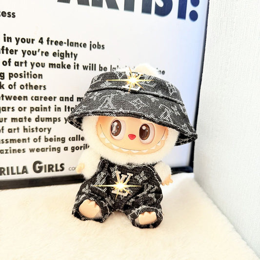 【Doll Clothes Only】Black Luxury Cool Labubu Clothing 2-Piece Set