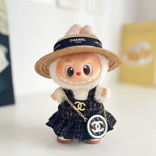 【Doll Clothes Only】Black Classic Labubu Clothing 3-Piece Set