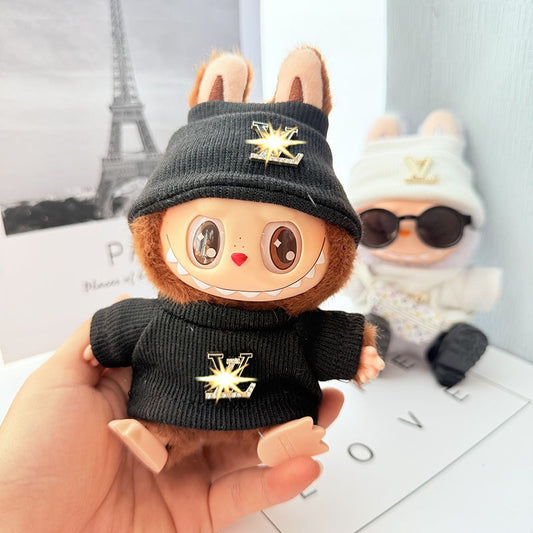 【Doll Clothes Only】Black Classic Labubu Clothing 2-Piece Set