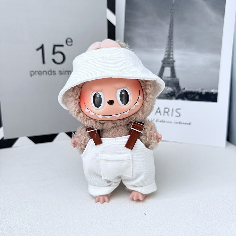 【Doll Clothes Only】Cute White Labubu Clothing 2-Piece Set