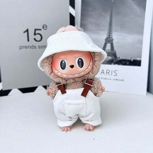 【Doll Clothes Only】Cute White Labubu Clothing 2-Piece Set