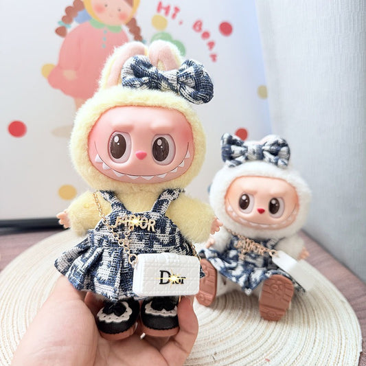 【Doll Clothes Only】Blue Classic Dress 4-Piece Set