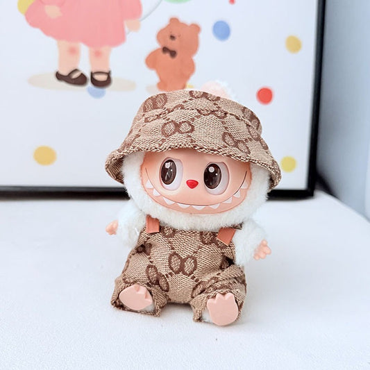 【Doll Clothes Only】Classic Brown Labubu Clothing 2-Piece Set