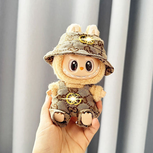 【Doll Clothes Only】Brown Tree Core Labubu Clothing 2-Piece Set
