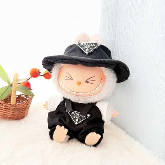 【Doll Clothes Only】Black Low-key Luxurious Cool Labubu Clothing 3-Piece Set