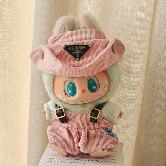 【Doll Clothes Only】Pink Naughty Labubu Clothing 3-Piece Set