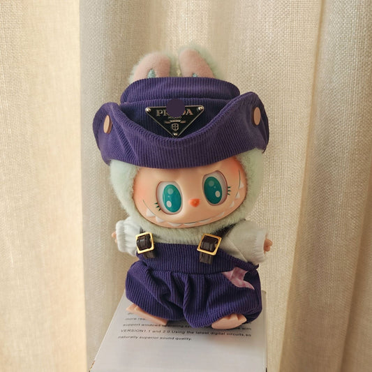 【Doll Clothes Only】Classic Deep Purple Labubu Clothing 2-Piece Set