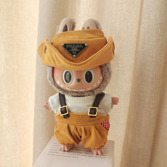 【Doll Clothes Only】Yellow Naughty Labubu Clothing 3-Piece Set