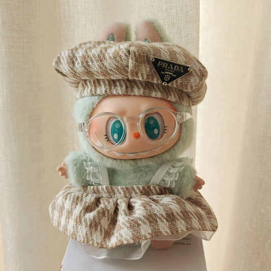 【Doll Clothes Only】Light Brown Labubu Clothing 2-Piece Set