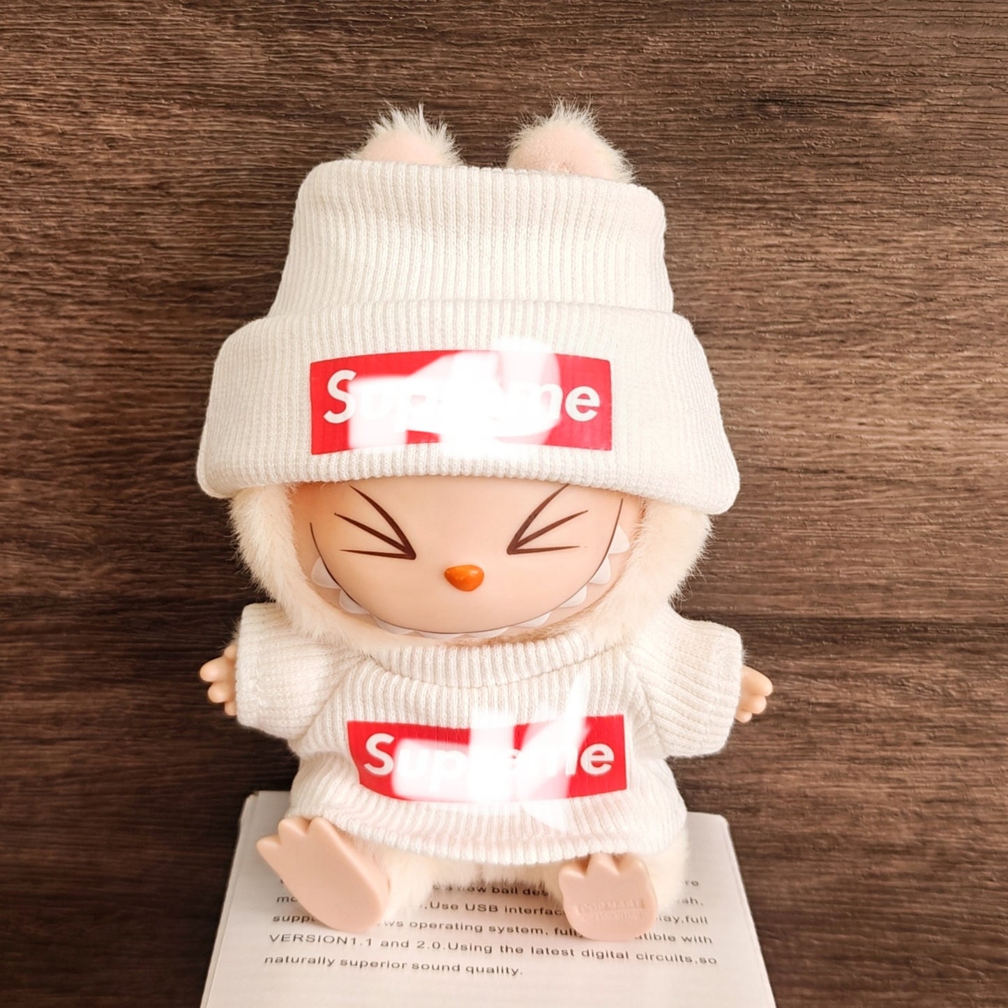 【Doll Clothes Only】Beige Cake Labubu Clothing 2-Piece Set