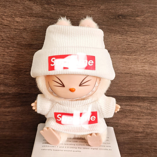 【Doll Clothes Only】Beige Cake Labubu Clothing 2-Piece Set