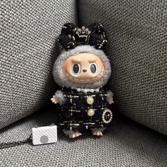 【Doll Clothes Only】Checked Pattern Labubu Clothing 2-Piece Set