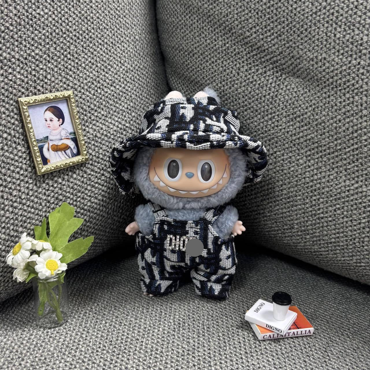 【Doll Clothes Only】D Checked Pattern Labubu Clothing 2-Piece Set