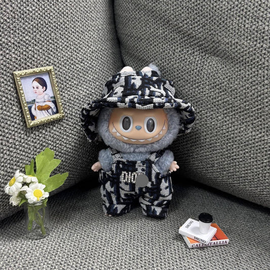 【Doll Clothes Only】D Checked Pattern Labubu Clothing 2-Piece Set