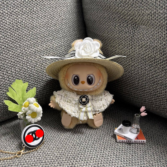 【Doll Clothes Only】C Checked Pattern Labubu Clothing 2-Piece Set