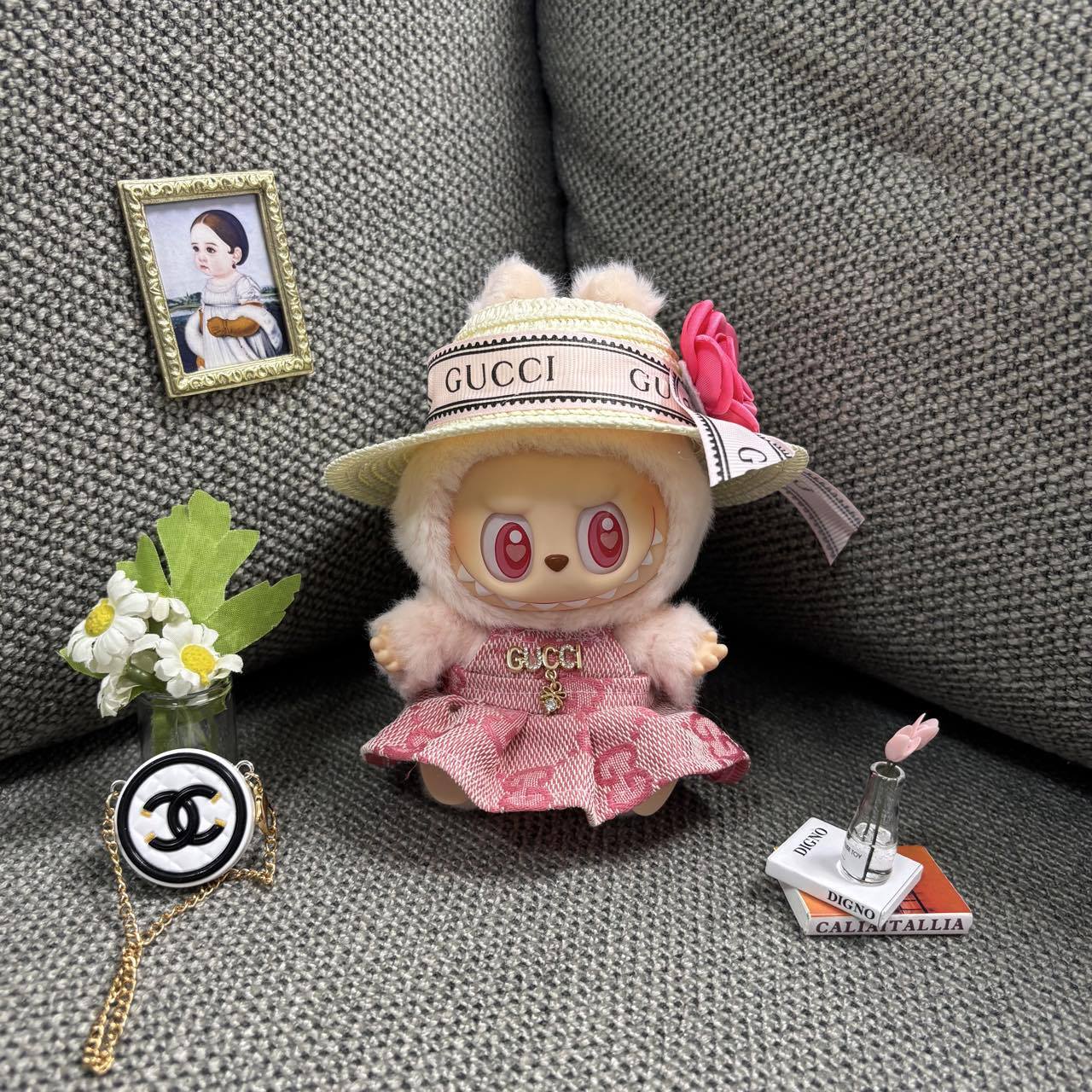 【Doll Clothes Only】Pink Papi Labubu Clothing 2-Piece Set
