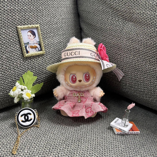 【Doll Clothes Only】Pink Papi Labubu Clothing 2-Piece Set