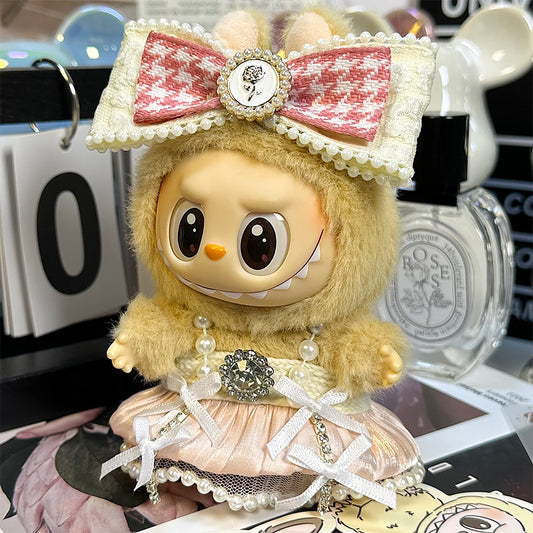 【Doll Clothes Only】 Pink P Suit Labubu Clothing 2-Piece Set