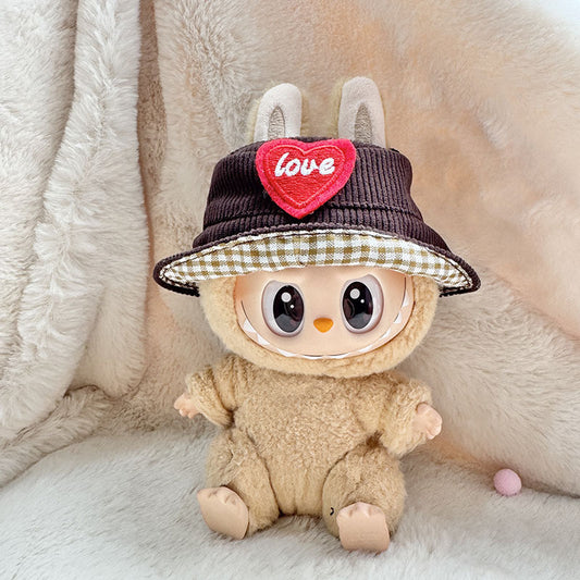 A Single Brown Hat With A Love Heart