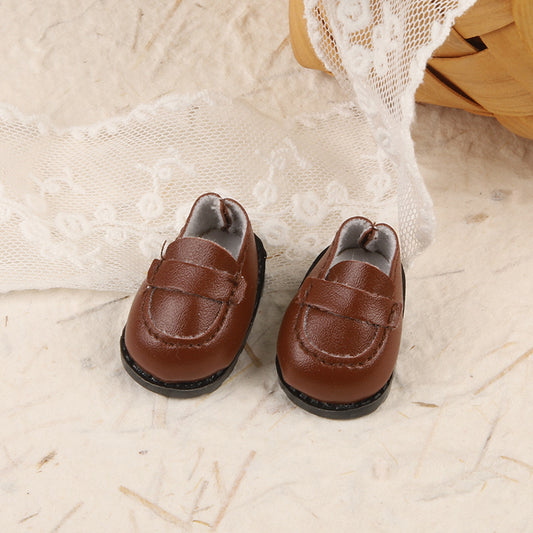 Brown Square - Toed Leather Shoes