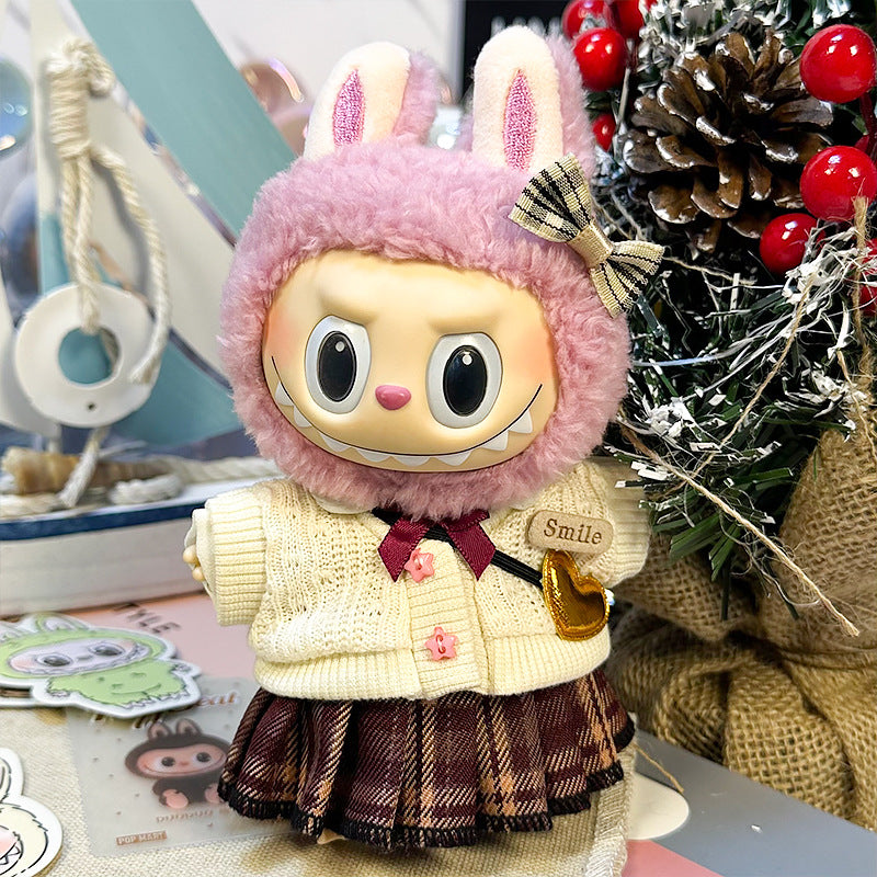 【Doll Clothes Only】Vibrant Beige Labubu Clothing 3-Piece Set