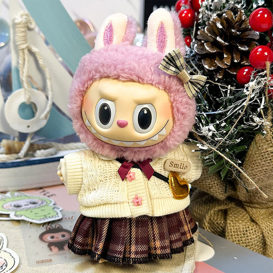 【Doll Clothes Only】Vibrant Beige Labubu Clothing 3-Piece Set